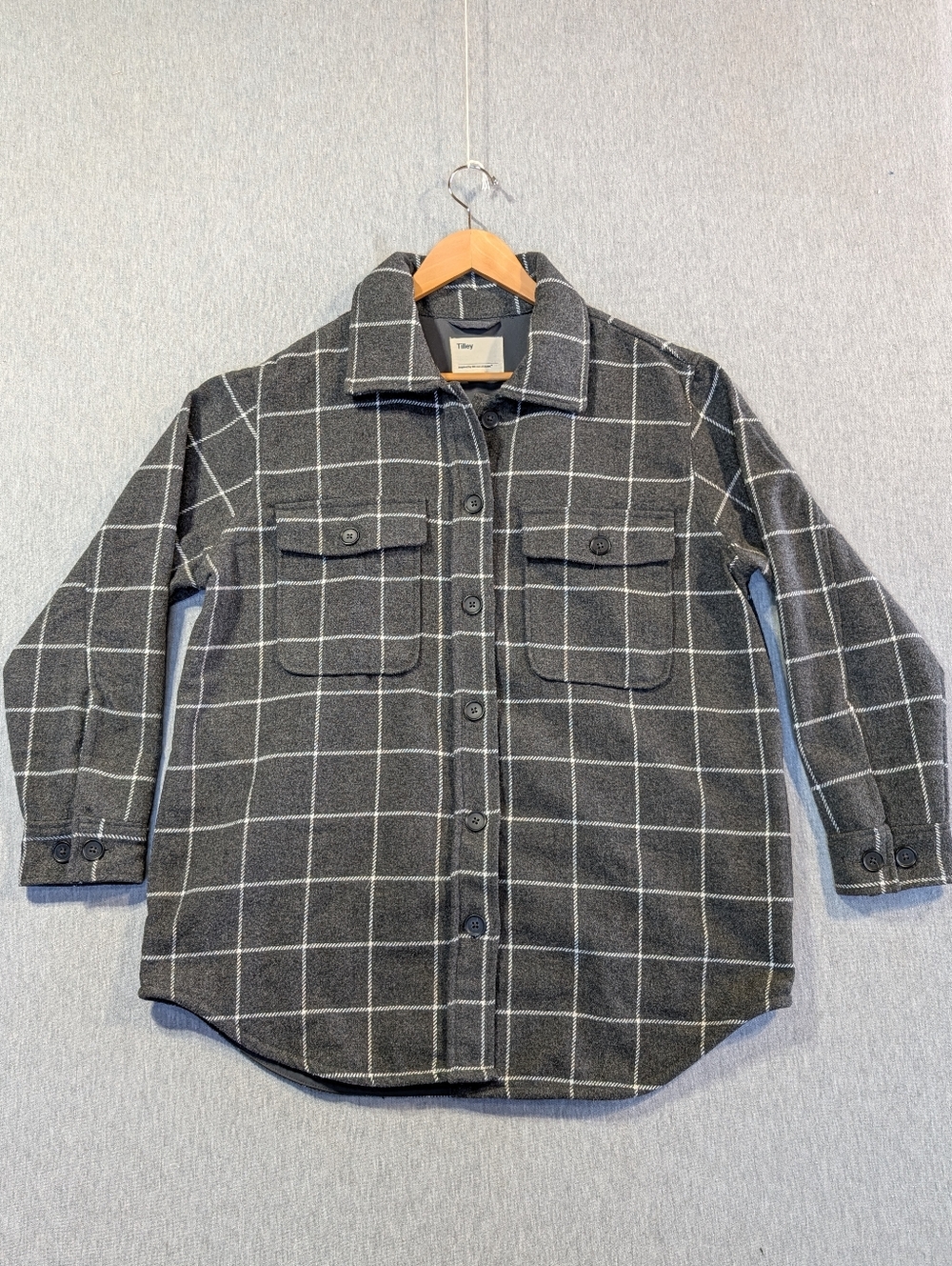 Tillyer Women's Black Plaid Utility Jacket